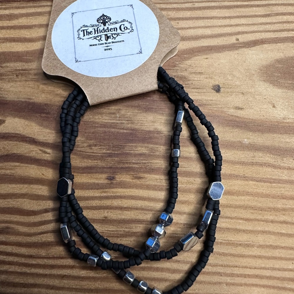 Black and Silver Beaded Bracelet